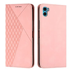 Funda de Cuero Cartera con Soporte Carcasa Y02X para Motorola Moto E22S Oro Rosa