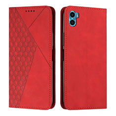 Funda de Cuero Cartera con Soporte Carcasa Y02X para Motorola Moto E22S Rojo