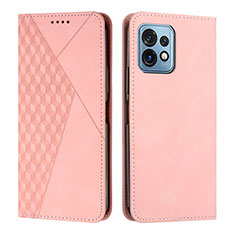 Funda de Cuero Cartera con Soporte Carcasa Y02X para Motorola Moto Edge Plus (2023) 5G Oro Rosa