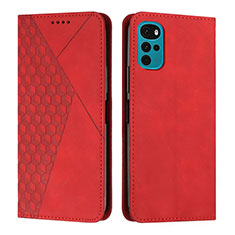 Funda de Cuero Cartera con Soporte Carcasa Y02X para Motorola Moto G22 Rojo