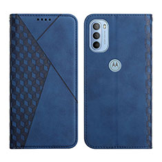 Funda de Cuero Cartera con Soporte Carcasa Y02X para Motorola Moto G31 Azul