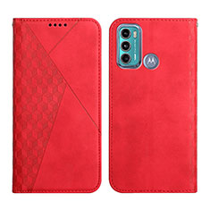 Funda de Cuero Cartera con Soporte Carcasa Y02X para Motorola Moto G40 Fusion Rojo