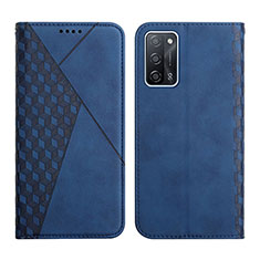 Funda de Cuero Cartera con Soporte Carcasa Y02X para Oppo A53s 5G Azul