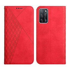 Funda de Cuero Cartera con Soporte Carcasa Y02X para Oppo A53s 5G Rojo