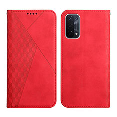 Funda de Cuero Cartera con Soporte Carcasa Y02X para Oppo A54 5G Rojo