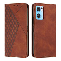 Funda de Cuero Cartera con Soporte Carcasa Y02X para Oppo Find X5 Lite 5G Marron