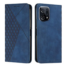 Funda de Cuero Cartera con Soporte Carcasa Y02X para Oppo Find X5 Pro 5G Azul