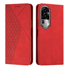 Funda de Cuero Cartera con Soporte Carcasa Y02X para Oppo Reno10 Pro+ Plus 5G Rojo