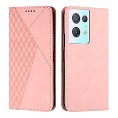 Funda de Cuero Cartera con Soporte Carcasa Y02X para Oppo Reno8 Pro 5G Oro Rosa