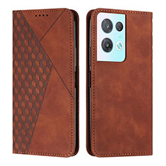 Funda de Cuero Cartera con Soporte Carcasa Y02X para Oppo Reno8 Pro+ Plus 5G Marron