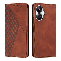 Funda de Cuero Cartera con Soporte Carcasa Y02X para Realme 10 Pro+ Plus 5G Marron