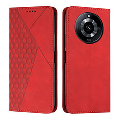 Funda de Cuero Cartera con Soporte Carcasa Y02X para Realme 11 Pro 5G Rojo