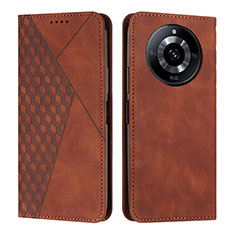 Funda de Cuero Cartera con Soporte Carcasa Y02X para Realme 11 Pro+ Plus 5G Marron