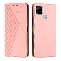 Funda de Cuero Cartera con Soporte Carcasa Y02X para Realme C25S Oro Rosa