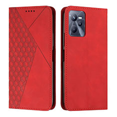 Funda de Cuero Cartera con Soporte Carcasa Y02X para Realme C35 Rojo