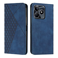 Funda de Cuero Cartera con Soporte Carcasa Y02X para Realme C51 Azul