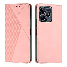 Funda de Cuero Cartera con Soporte Carcasa Y02X para Realme C53 India Oro Rosa