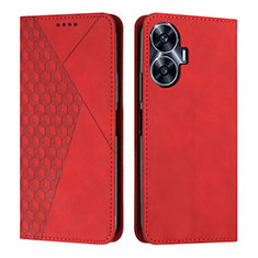 Funda de Cuero Cartera con Soporte Carcasa Y02X para Realme C55 Rojo