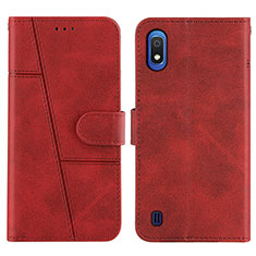 Funda de Cuero Cartera con Soporte Carcasa Y02X para Samsung Galaxy A10 Rojo