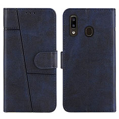 Funda de Cuero Cartera con Soporte Carcasa Y02X para Samsung Galaxy A30 Azul