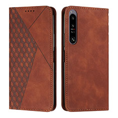 Funda de Cuero Cartera con Soporte Carcasa Y02X para Sony Xperia 1 IV Marron