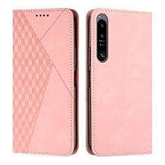 Funda de Cuero Cartera con Soporte Carcasa Y02X para Sony Xperia 1 IV SO-51C Oro Rosa