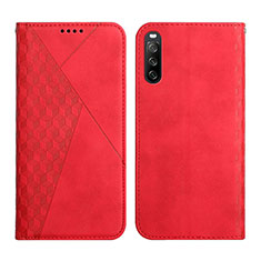 Funda de Cuero Cartera con Soporte Carcasa Y02X para Sony Xperia 10 III SO-52B Rojo