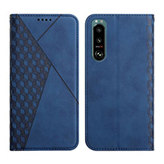 Funda de Cuero Cartera con Soporte Carcasa Y02X para Sony Xperia 5 III SO-53B Azul