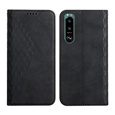 Funda de Cuero Cartera con Soporte Carcasa Y02X para Sony Xperia 5 III SO-53B Negro