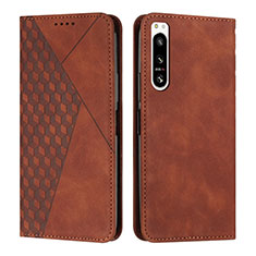 Funda de Cuero Cartera con Soporte Carcasa Y02X para Sony Xperia 5 IV Marron