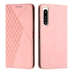 Funda de Cuero Cartera con Soporte Carcasa Y02X para Sony Xperia 5 IV Oro Rosa