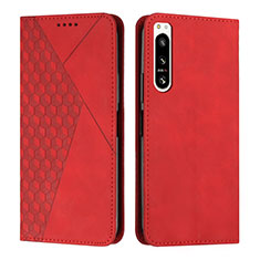 Funda de Cuero Cartera con Soporte Carcasa Y02X para Sony Xperia 5 IV Rojo