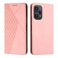 Funda de Cuero Cartera con Soporte Carcasa Y02X para Xiaomi Poco F5 5G Oro Rosa