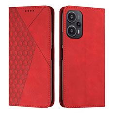 Funda de Cuero Cartera con Soporte Carcasa Y02X para Xiaomi Poco F5 5G Rojo