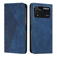 Funda de Cuero Cartera con Soporte Carcasa Y02X para Xiaomi Poco M4 Pro 4G Azul