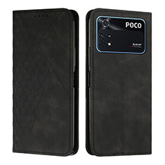 Funda de Cuero Cartera con Soporte Carcasa Y02X para Xiaomi Poco M4 Pro 4G Negro