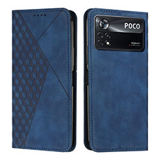 Funda de Cuero Cartera con Soporte Carcasa Y02X para Xiaomi Poco X4 Pro 5G Azul