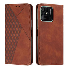 Funda de Cuero Cartera con Soporte Carcasa Y02X para Xiaomi Redmi 10 India Marron