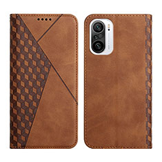 Funda de Cuero Cartera con Soporte Carcasa Y02X para Xiaomi Redmi K40 5G Marron