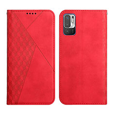 Funda de Cuero Cartera con Soporte Carcasa Y02X para Xiaomi Redmi Note 10 5G Rojo