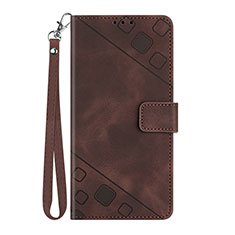 Funda de Cuero Cartera con Soporte Carcasa Y03B para Huawei Enjoy 50 Marron