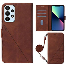 Funda de Cuero Cartera con Soporte Carcasa Y03B para Samsung Galaxy A73 5G Marron