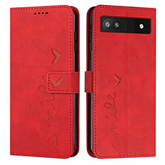 Funda de Cuero Cartera con Soporte Carcasa Y03X para Google Pixel 6a 5G Rojo