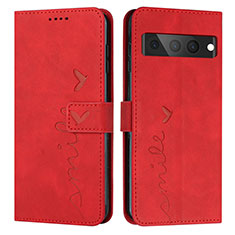 Funda de Cuero Cartera con Soporte Carcasa Y03X para Google Pixel 7 Pro 5G Rojo