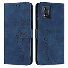 Funda de Cuero Cartera con Soporte Carcasa Y03X para Motorola Moto E13 Azul