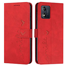 Funda de Cuero Cartera con Soporte Carcasa Y03X para Motorola Moto E13 Rojo