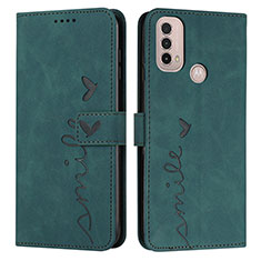 Funda de Cuero Cartera con Soporte Carcasa Y03X para Motorola Moto E20 Verde