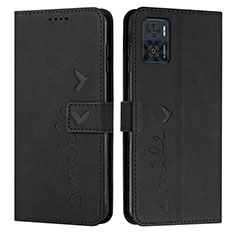 Funda de Cuero Cartera con Soporte Carcasa Y03X para Motorola Moto E22 Negro