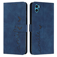 Funda de Cuero Cartera con Soporte Carcasa Y03X para Motorola Moto E32 India Azul