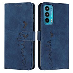 Funda de Cuero Cartera con Soporte Carcasa Y03X para Motorola Moto Edge 20 5G Azul